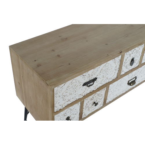 MUEBLE TV ABETO METAL 120X40X61 TALLADO NATURAL