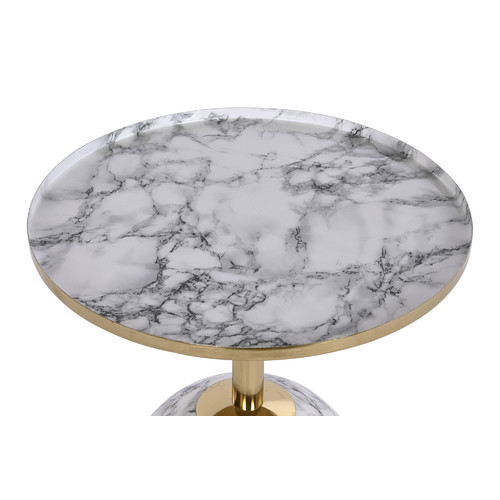 MESITA AUXILIAR HIERRO 41X41X47 SIMIL MARMOL