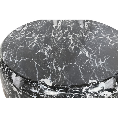 MESA CENTRO HIERRO 120X120X46,5 SIMIL MARMOL NEGRO