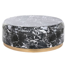 MESA CENTRO HIERRO 120X120X46,5 SIMIL MARMOL NEGRO