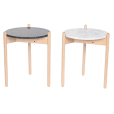 MESITA AUXILIAR MARMOL MADERA 41X41X51 2 SURT.