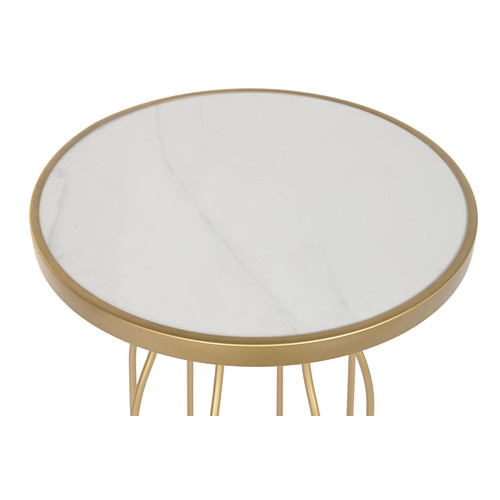 MESITA AUXILIAR METAL PIZARRA 49X49X60,5 DORADO