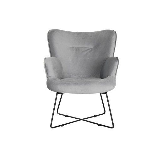 BUTACA POLIESTER METAL 67X81X86 TERCIOPELO GRIS