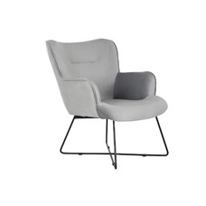 BUTACA POLIESTER METAL 67X81X86 TERCIOPELO GRIS