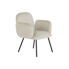 BUTACA POLIESTER METAL 65X60X83 BEIGE