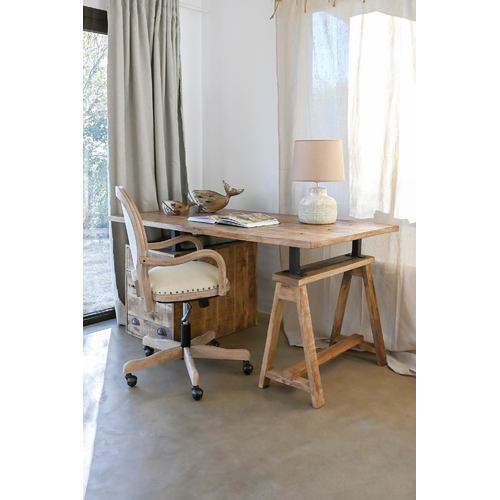 ESCRITORIO MANGO METAL 160X80X75 64,28 NATURAL