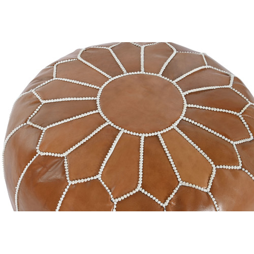 COJIN SUELO PIEL 50X50X40 CAMEL