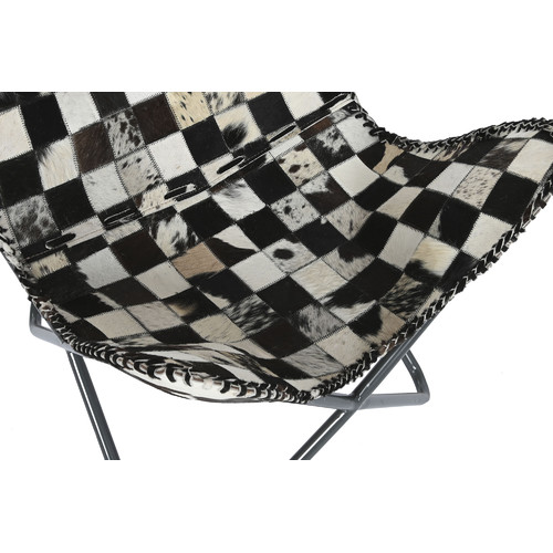 SILLON PIEL HIERRO 70X70X90 ROMBOS MARRON OSCURO