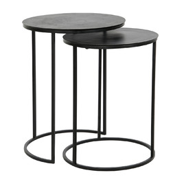 MESITA AUXILIAR SET 2 METAL ALUMINIO 46X46X58 3,03