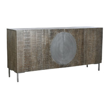 BUFFET MANGO METAL 180X40X80 CIRCULO MARRON OSCURO