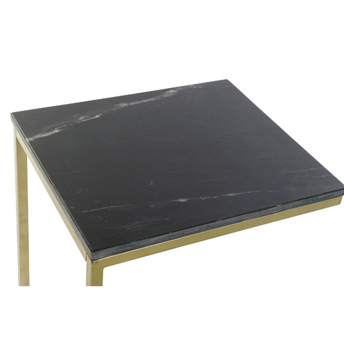 MESITA AUXILIAR MARMOL HIERRO 40X46X65 NEGRO