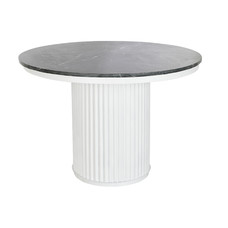 MESA COMEDOR MARMOL METAL 110X110X76 NEGRO