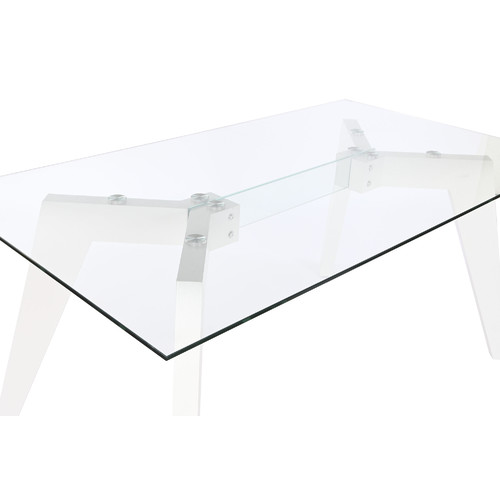 MESA COMEDOR CRISTAL MDF 160X90X75 TEMPLADO BLANCO