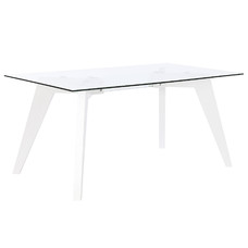 MESA COMEDOR CRISTAL MDF 160X90X75 TEMPLADO BLANCO