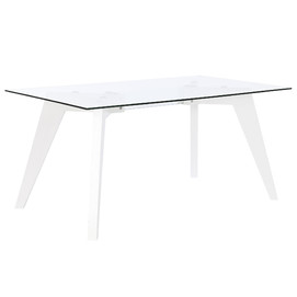 MESA COMEDOR CRISTAL MDF 160X90X75 TEMPLADO BLANCO