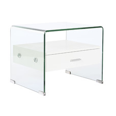 MESITA DE NOCHE CRISTAL MDF 50X40X45,5 10 MM.
