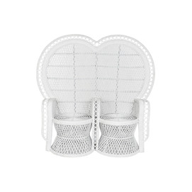 SILLON RATAN 157X68X145,5 2 PLAZAS BLANCO