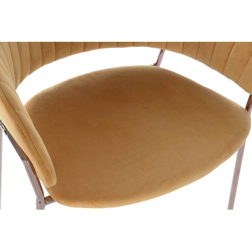 SILLA POLIESTER METAL 58X53X74 TERCIOPELO NARANJA