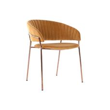 SILLA POLIESTER METAL 58X53X74 TERCIOPELO NARANJA