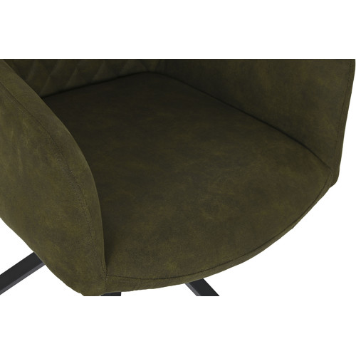 SILLA MICROFIBRA METAL 55X58X83 SIMIL PIEL VERDE