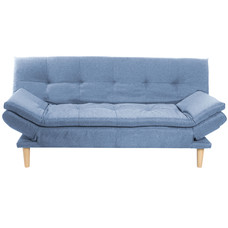 SOFA CAMA POLIESTER MADERA 180X85X83 AZUL CELESTE
