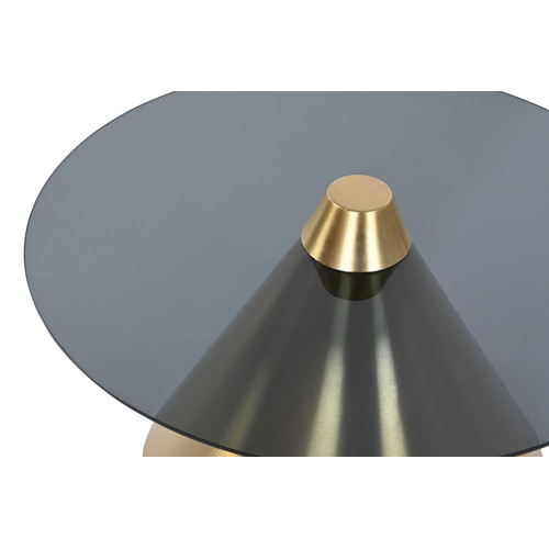 MESITA AUXILIAR METAL CRISTAL 60X60X30 DORADO