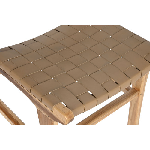 SILLA TECA PIEL 50X58X85 BEIGE