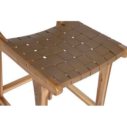 TABURETE TECA PIEL 45X57X110 BEIGE