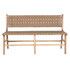 BANCO TECA PIEL 140X59X89 BEIGE