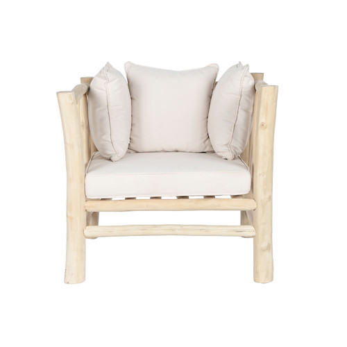 SILLON TECA POLIESTER 80X77X71 NATURAL BLANCO