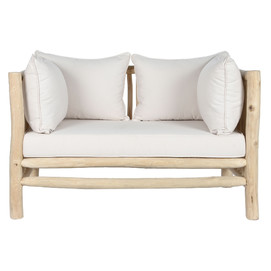 SOFA TECA POLIESTER 132X79X78 NATURAL BLANCO