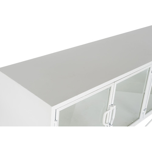 CONSOLA METAL CRISTAL 120X35X80 17,1 KG BLANCO