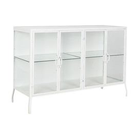 BUFFET METAL CRISTAL 120X40X81 BLANCO