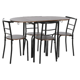 MESA SET 5 MDF METAL 121X55X78 NEGRO