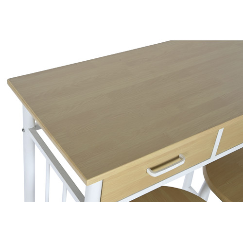 MESA SET 3 METAL MDF 80X50X84 32X32X45 NATURAL