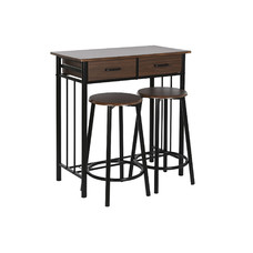 MESA SET 3 METAL MDF 80X50X84 32X32X45 NEGRO