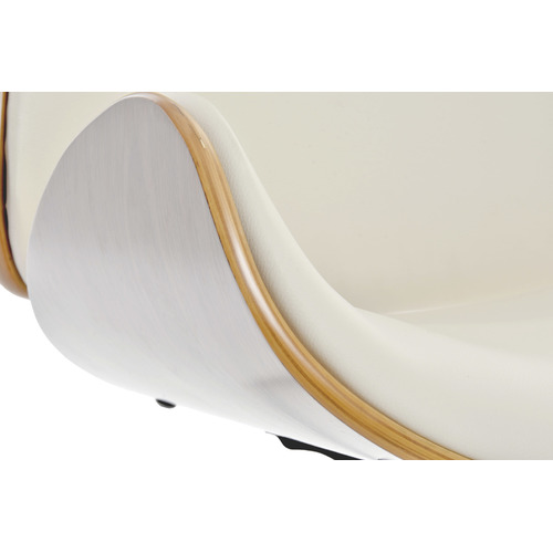 SILLA PU NOGAL 52X58,5X98 AJUSTABLE CROMADO CREMA