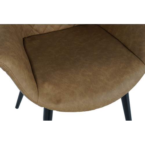 SILLA PU METAL 68X64X82 CAMEL