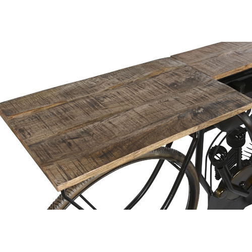 CONSOLA METAL MADERA 180X35X86 MOTO NATURAL