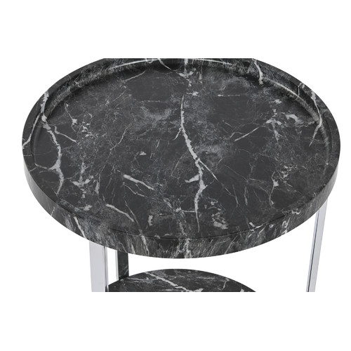 MESITA AUXILIAR MDF INOX 40X40X53 SIMIL MARMOL