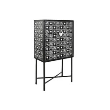 MUEBLE BAR HUESO HIERRO 80X40X153 TARACEA BICOLOR