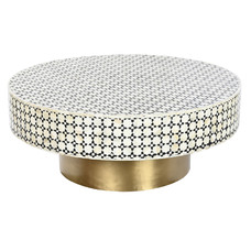 MESA CENTRO HUESO 100X100X42 42,78 TARACEA BICOLOR MESA CENTRO HUESO 100X100X42 42,78 TARACEA BICOLOR