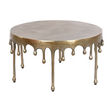 MESA CENTRO ALUMINIO 75X75X40 ANTIQUE GOLD DORADO