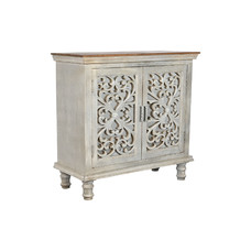 APARADOR MANGO ESPEJO 101X43X98 TALLADO GRIS