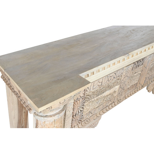 CONSOLA MANGO 182X54X91 ENVEJECIDO BLANCO