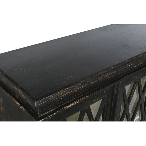 BUFFET MADERA CRISTAL 170X40X100 ENVEJECIDO NEGRO