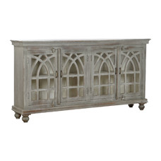 BUFFET MADERA CRISTAL 182X38X97 4 PUERTAS DECAPE