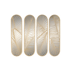 DECORACION PARED SET 4 METAL 72X1,5X68 HOJAS