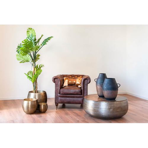 MESA CENTRO SET 2 ALUMINIO 120X120X45 17,15 DORADO