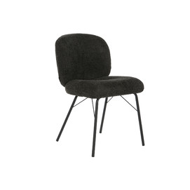 SILLA POLIESTER METAL 52X60X80 BOUCLE NEGRO